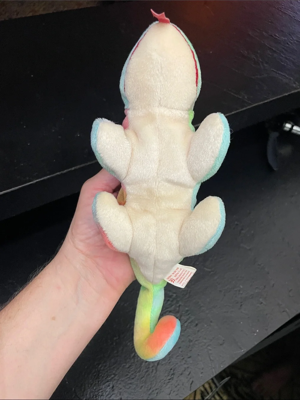 1997 Iggy Ty Beanie Baby Rainbow Chameleon Plush - Green Multicolor